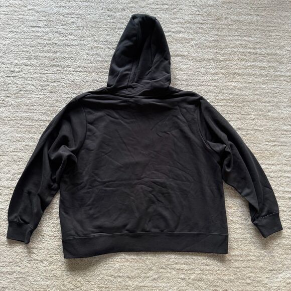 NEW NIKE women's Plus Size black fleece hoodie sweatshirt front pockets - Picture 3 of 6